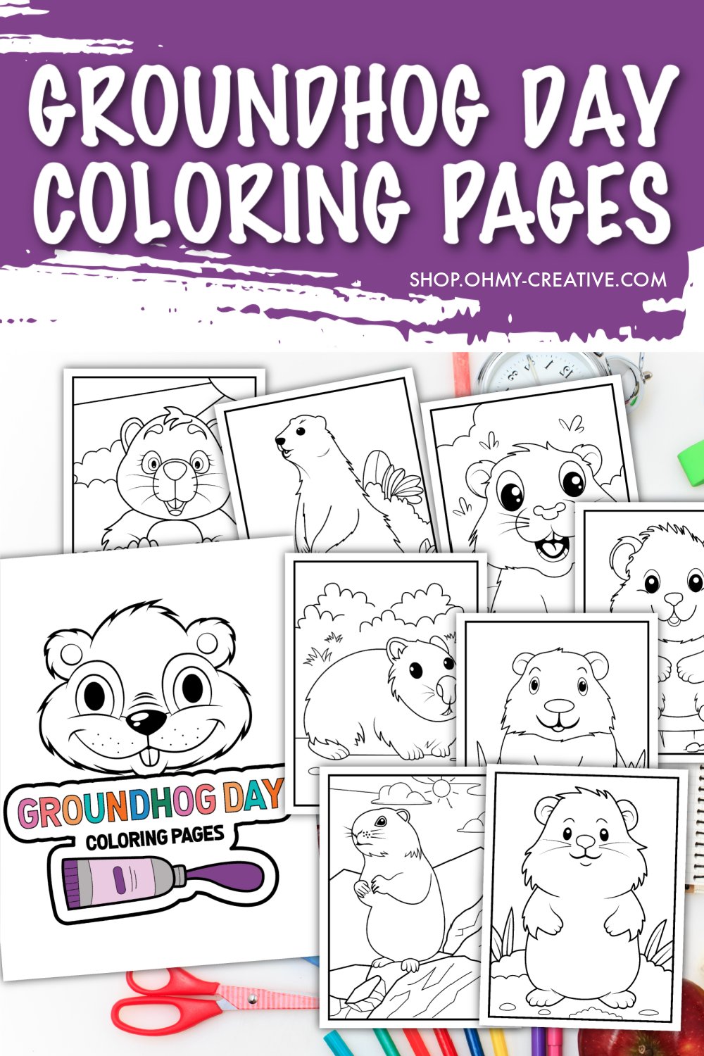 japbor groundhog day coloring books - 24 pack mini activity books for  classroom parties & birthday favors